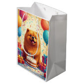 Chow Chow Verjaardagsfeest Medium Cadeauzakje (Achterkant Gekanteld)