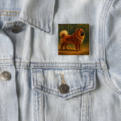 Chow Chow Vierkante Button 5,1 Cm (In situ)