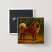 Chow Chow Vierkante Button 5,1 Cm (Voorkant /achterkant)