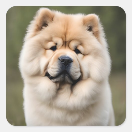 Chow Chow Vierkante Sticker (Voorkant)