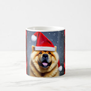 Chow Chow Wearing Santa Hat kerstcadeau Koffiemok