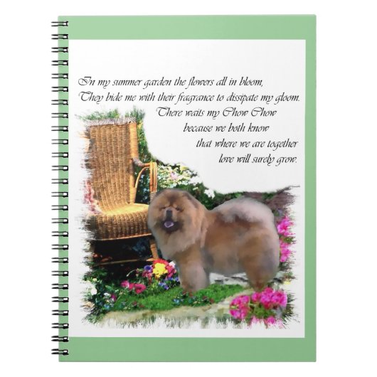 Chow Chow Zomer Tuin Notitieboek (Voorkant)