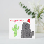 Chow Chow Zwart Feestdagenkaart (Staand voorkant)