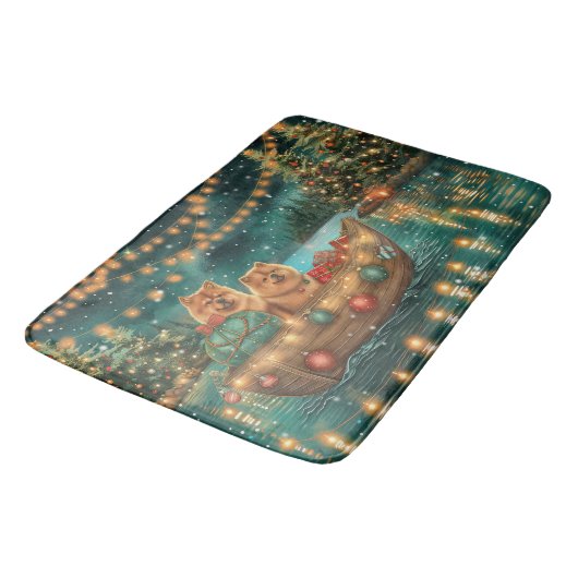 Chow Christmas Feestelijke reis Badmat (Gekanteld)