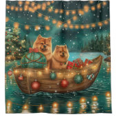 Chow Christmas Feestelijke reis Douchegordijn (Voorkant)