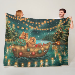 Chow Christmas Feestelijke reis Fleece Deken