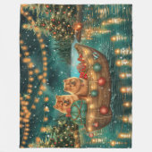 Chow Christmas Feestelijke reis Fleece Deken (Voorkant)