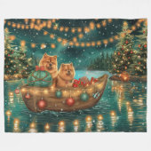 Chow Christmas Feestelijke reis Fleece Deken (Voorkant (Horizontaal))