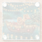 Chow Christmas Feestelijke reis Glazen Onderzetter (Achterkant)