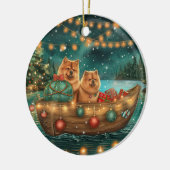 Chow Christmas Feestelijke reis Keramisch Ornament (Links)