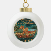 Chow Christmas Feestelijke reis Keramische Bal Ornament (Voorkant)