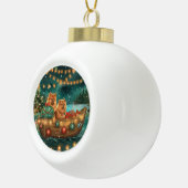 Chow Christmas Feestelijke reis Keramische Bal Ornament (Rechts)