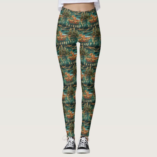 Chow Christmas Feestelijke reis Leggings (Voorkant)