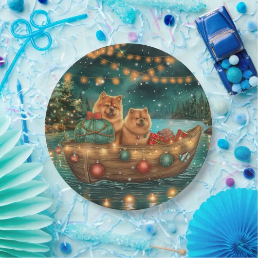 Chow Christmas Feestelijke reis Papieren Bordje (Feest)