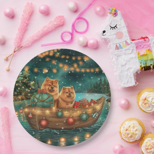 Chow Christmas Feestelijke reis Papieren Bordje (Feest)