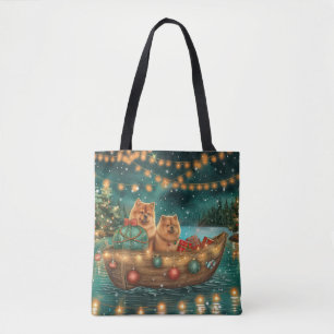 Chow Christmas Feestelijke reis Tote Bag