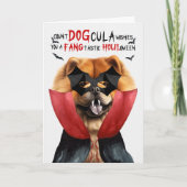 Chow Dog Funny Count DOGcula Halloween Feestdagen Kaart (Voorkant)
