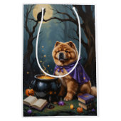 Chow Dog grillige Halloween schilderij Medium Cadeauzakje (Voorkant)