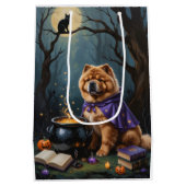 Chow Dog grillige Halloween schilderij Medium Cadeauzakje (Achterkant)