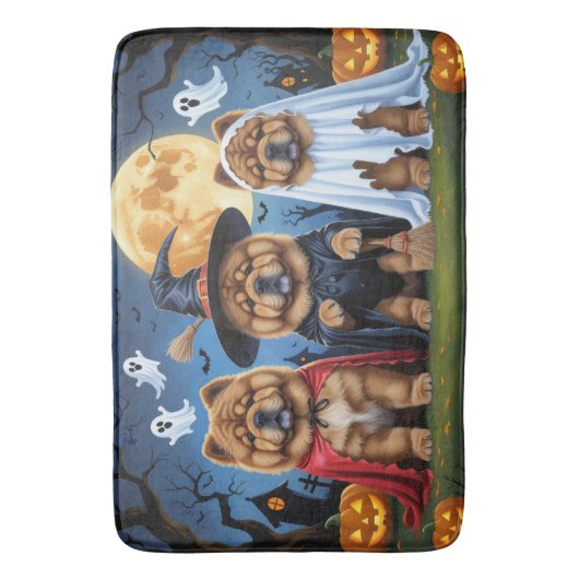 Chow Dog Pumpkin Halloween Grappig Badmat