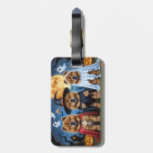 Chow Dog Pumpkin Halloween Grappig Bagagelabel (Achterkant verticaal)