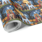 Chow Dog Pumpkin Halloween Grappig Cadeaupapier (Rol Hoek)