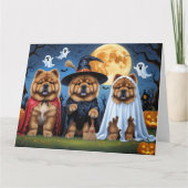 Chow Dog Pumpkin Halloween Grappig Kaart (Voorkant)