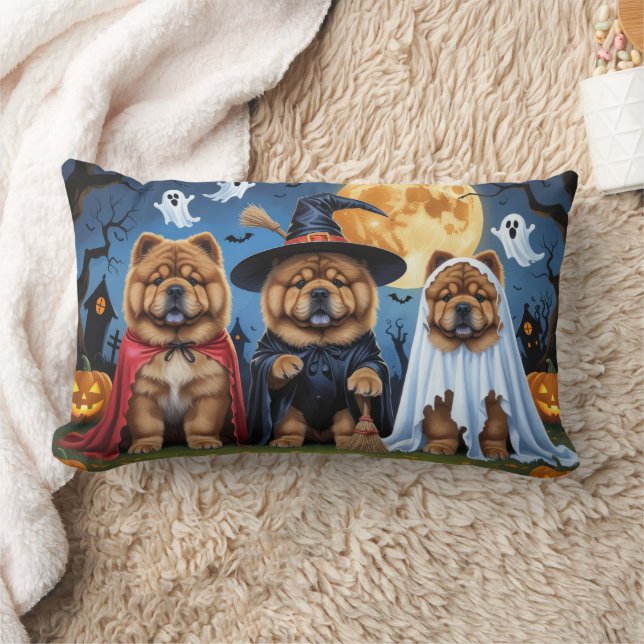 Chow Dog Pumpkin Halloween Grappig Kussen (Deken)