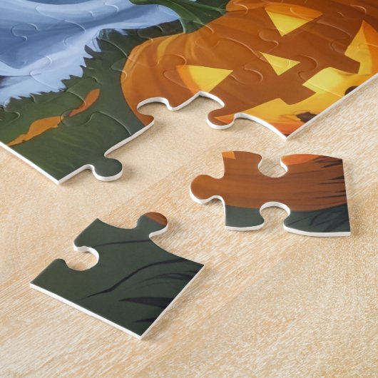 Chow Dog Pumpkin Halloween Grappig Legpuzzel (Zijkant)