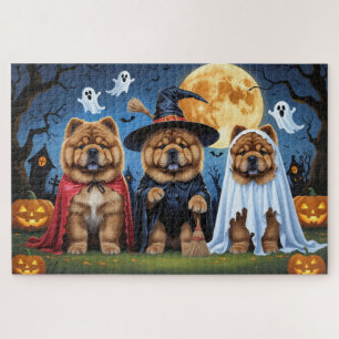 Chow Dog Pumpkin Halloween Grappig Legpuzzel