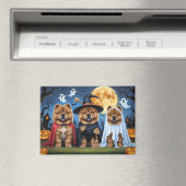 Chow Dog Pumpkin Halloween Grappig Magneet (Insitu (Vaatwasser))