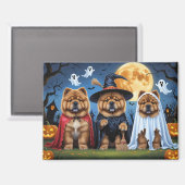 Chow Dog Pumpkin Halloween Grappig Magneet (Voorkant / Achterkant)