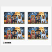 Chow Dog Pumpkin Halloween Grappig Rechthoekige Sticker (Vel)