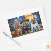 Chow Dog Pumpkin Halloween Grappig Rechthoekige Sticker (Envelop)