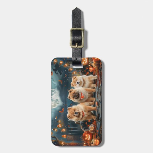 Chow Halloween Spooky Bagagelabel (Voorkant verticaal)