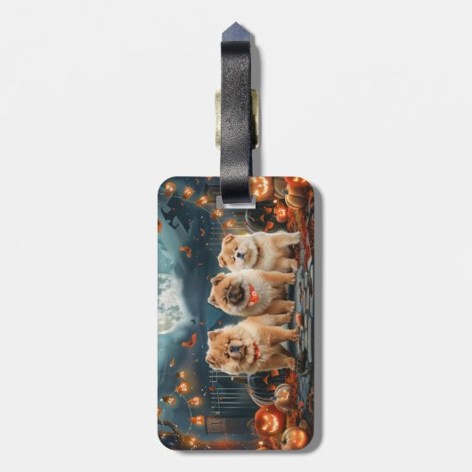 Chow Halloween Spooky Bagagelabel (Achterkant verticaal)