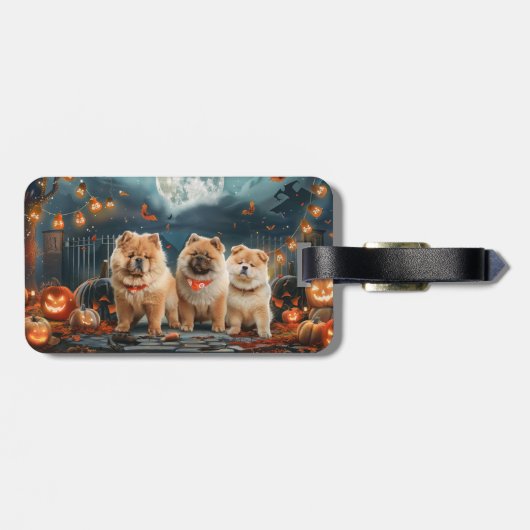 Chow Halloween Spooky Bagagelabel (Achterkant horizontaal)