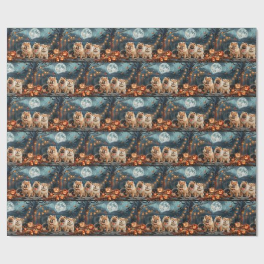 Chow Halloween Spooky Cadeaupapier (Vlak)