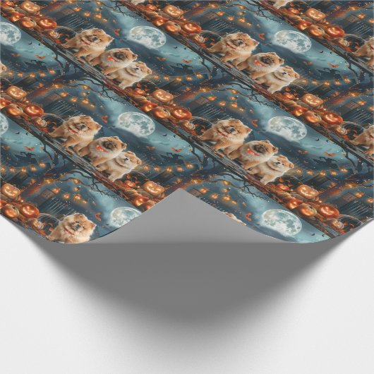 Chow Halloween Spooky Cadeaupapier (Hoek)