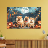 Chow Halloween Spooky Canvas Afdruk (Insitu (Woonkamer))