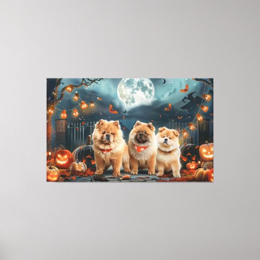 Chow Halloween Spooky Canvas Afdruk (Voorkant)