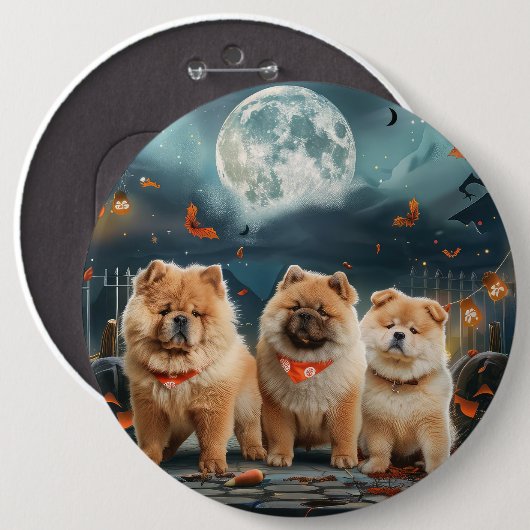 Chow Halloween Spooky Ronde Button 6,0 Cm (Voorkant /achterkant)