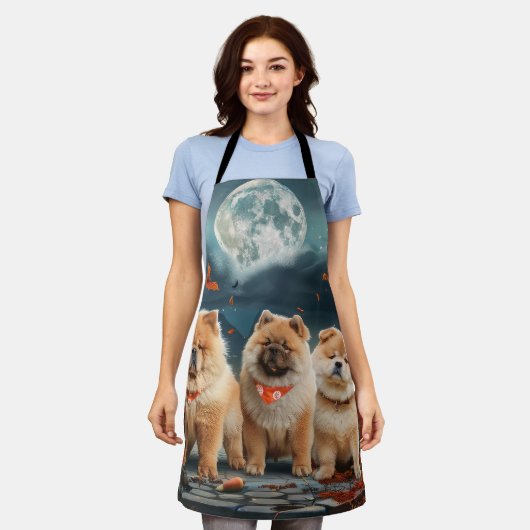 Chow Halloween Spooky Schort (Gedragen)