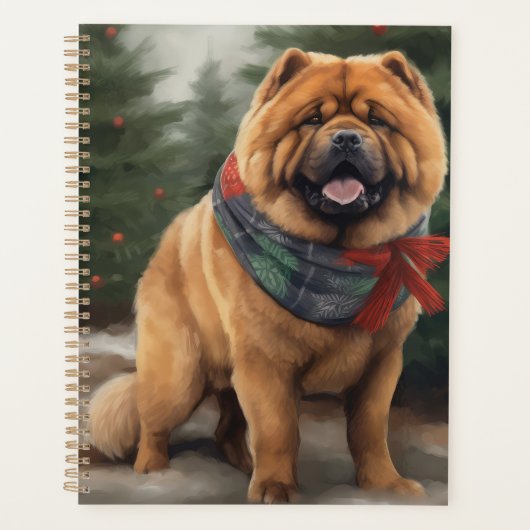 Chow Hond in Sneeuw Kerstmis Planner (Voorkant)