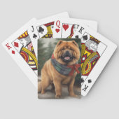 Chow Hond in Sneeuw Kerstmis Pokerkaarten (Achterkant)