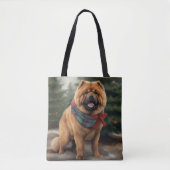 Chow Hond in Sneeuw Kerstmis Tote Bag (Voorkant)