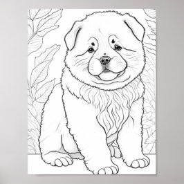 Chow hond volwassen kleuring poster