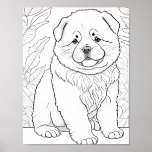 Chow hond volwassen kleuring poster