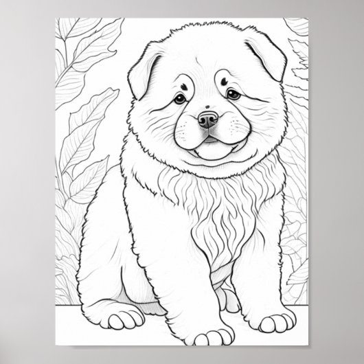 Chow hond volwassen kleuring poster (Voorkant)