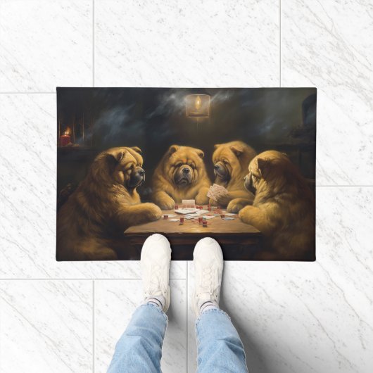 Chow Honden spelen Poker Art Deurmat (Binnen)